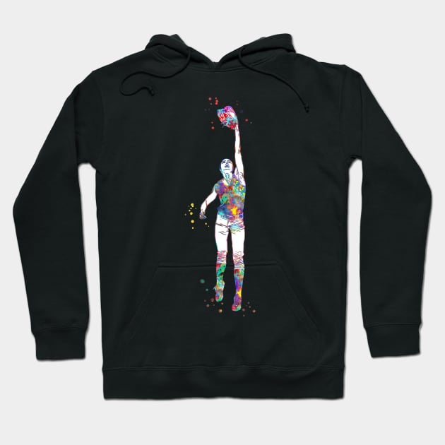 Baseball Pitcher Girl Hoodie by RosaliArt